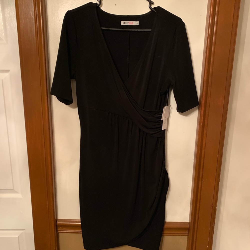 Women’s black JustFab wrap dress
